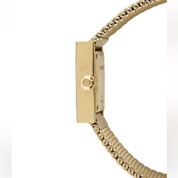 Tory Burch sawyer watch- mesh band and black enamel trim